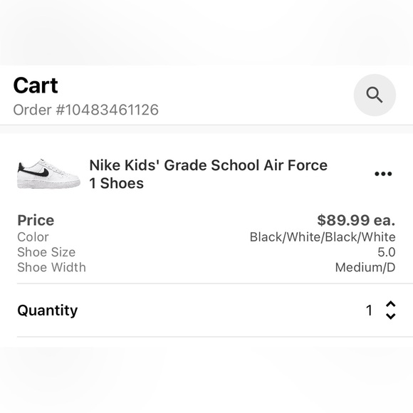 Size 5 youth - white/black Nike Air Force 1 sneakers - Picture 10 of 10